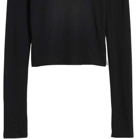 Madewell Turtleneck Long-Sleeve Cropped Tee Black Size L - Picture 4 of 4